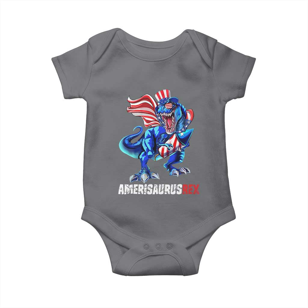 Dinosaur 4th of July Baby Onesie Funny Boys Kids Patriotic - Wonder Print Shop