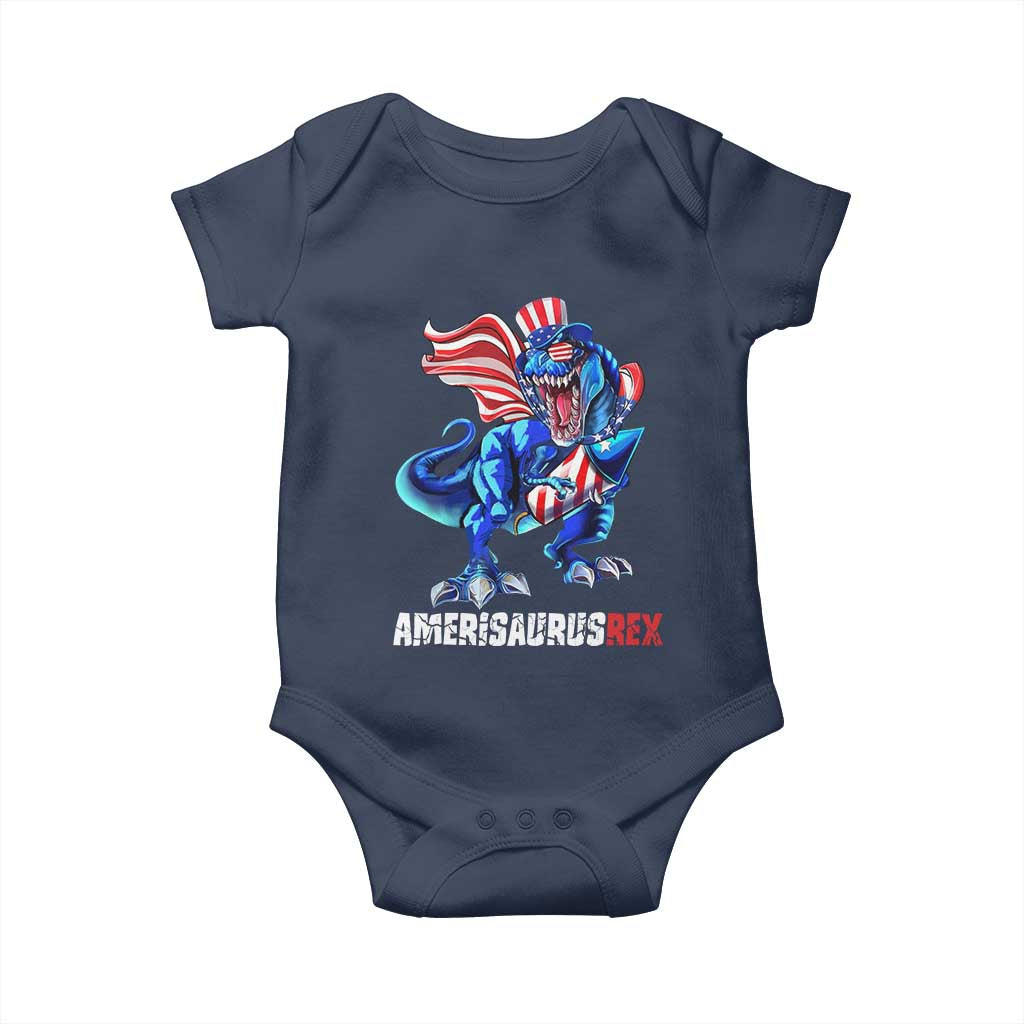 Dinosaur 4th of July Baby Onesie Funny Boys Kids Patriotic - Wonder Print Shop