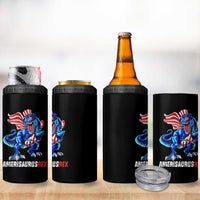 Dinosaur 4th of July 4 in 1 Can Cooler Tumbler Funny Boys Kids Patriotic - Wonder Print Shop