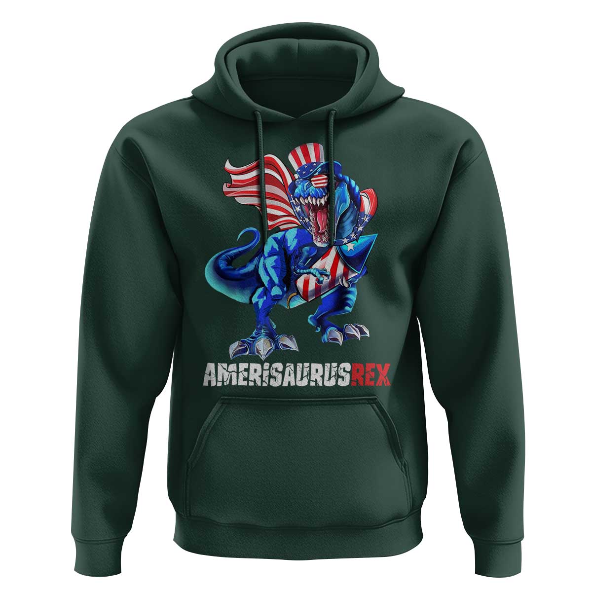 Dinosaur 4th of July Hoodie Funny Boys Kids Patriotic - Wonder Print Shop