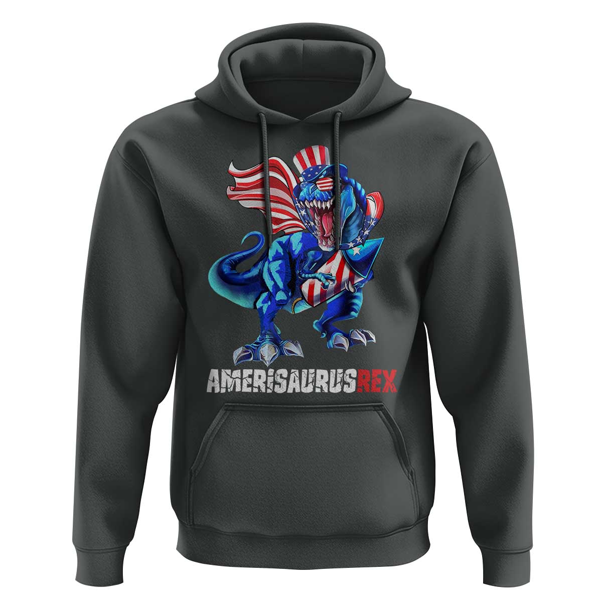 Dinosaur 4th of July Hoodie Funny Boys Kids Patriotic - Wonder Print Shop