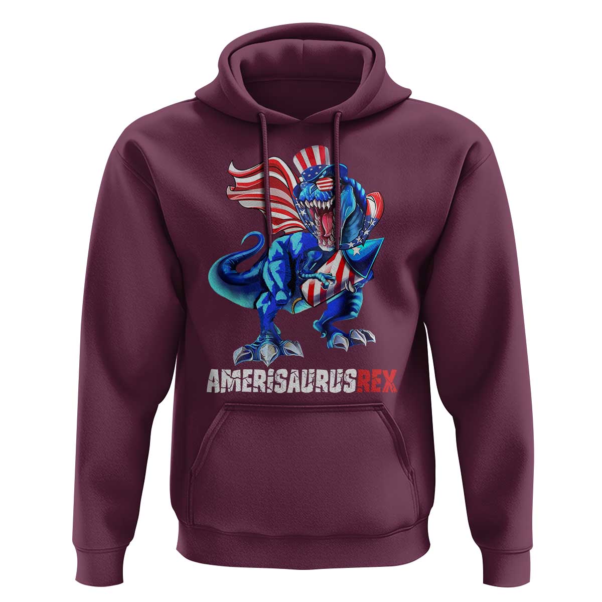 Dinosaur 4th of July Hoodie Funny Boys Kids Patriotic - Wonder Print Shop