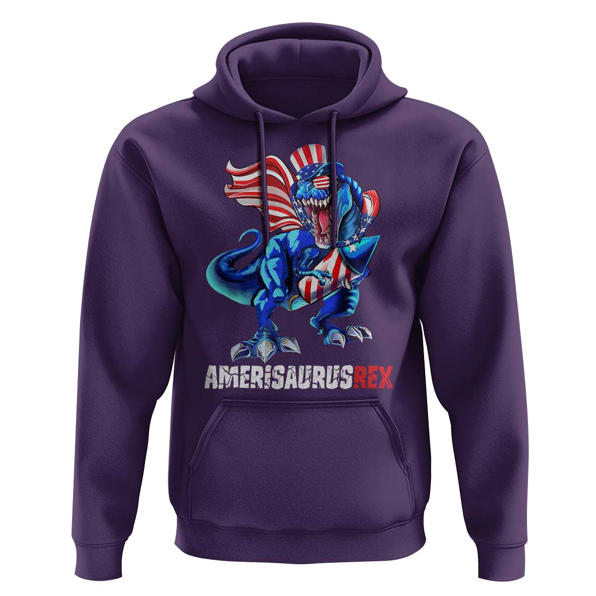Dinosaur 4th of July Hoodie Funny Boys Kids Patriotic - Wonder Print Shop
