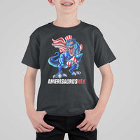 Dinosaur 4th of July T Shirt For Kid Funny Boys Kids Patriotic - Wonder Print Shop