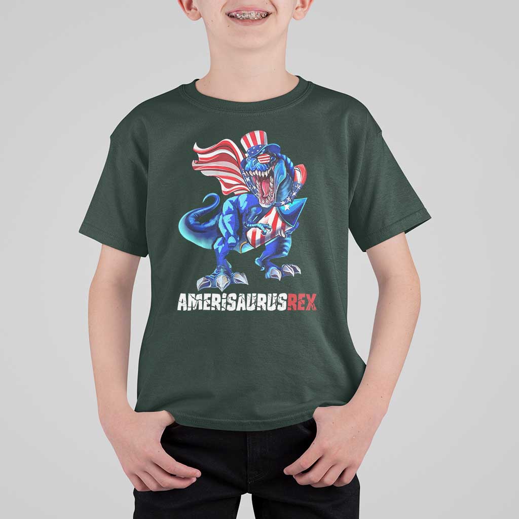 Dinosaur 4th of July T Shirt For Kid Funny Boys Kids Patriotic - Wonder Print Shop