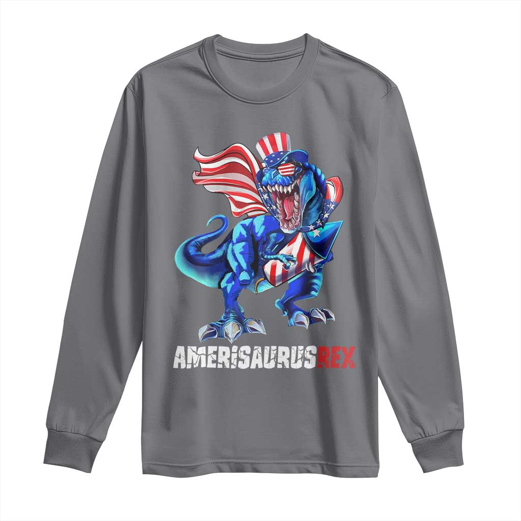 Dinosaur 4th of July Long Sleeve Shirt Funny Boys Kids Patriotic - Wonder Print Shop