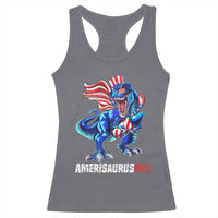 Dinosaur 4th of July Racerback Tank Top Funny Boys Kids Patriotic - Wonder Print Shop