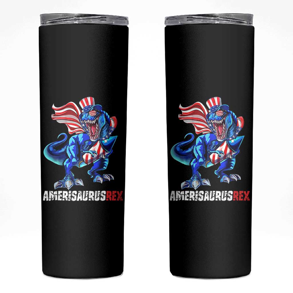 Dinosaur 4th of July Skinny Tumbler Funny Boys Kids Patriotic - Wonder Print Shop