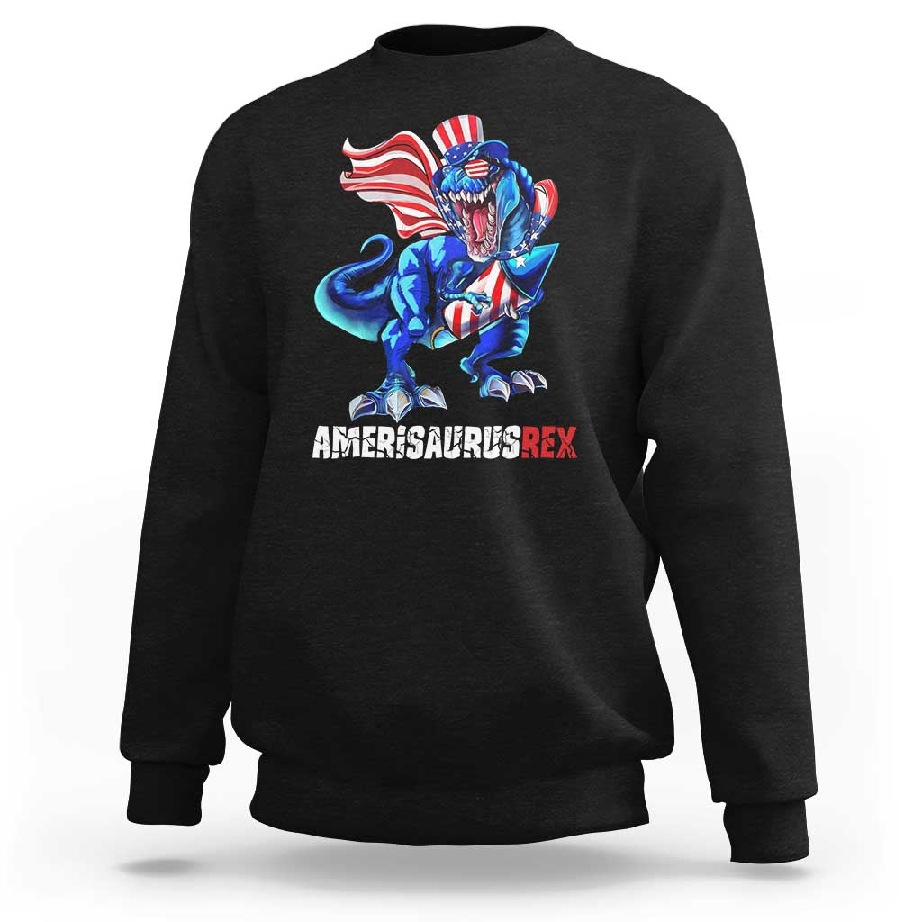 Dinosaur 4th of July Sweatshirt Funny Boys Kids Patriotic - Wonder Print Shop
