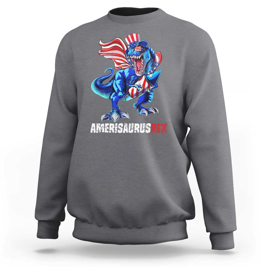 Dinosaur 4th of July Sweatshirt Funny Boys Kids Patriotic - Wonder Print Shop