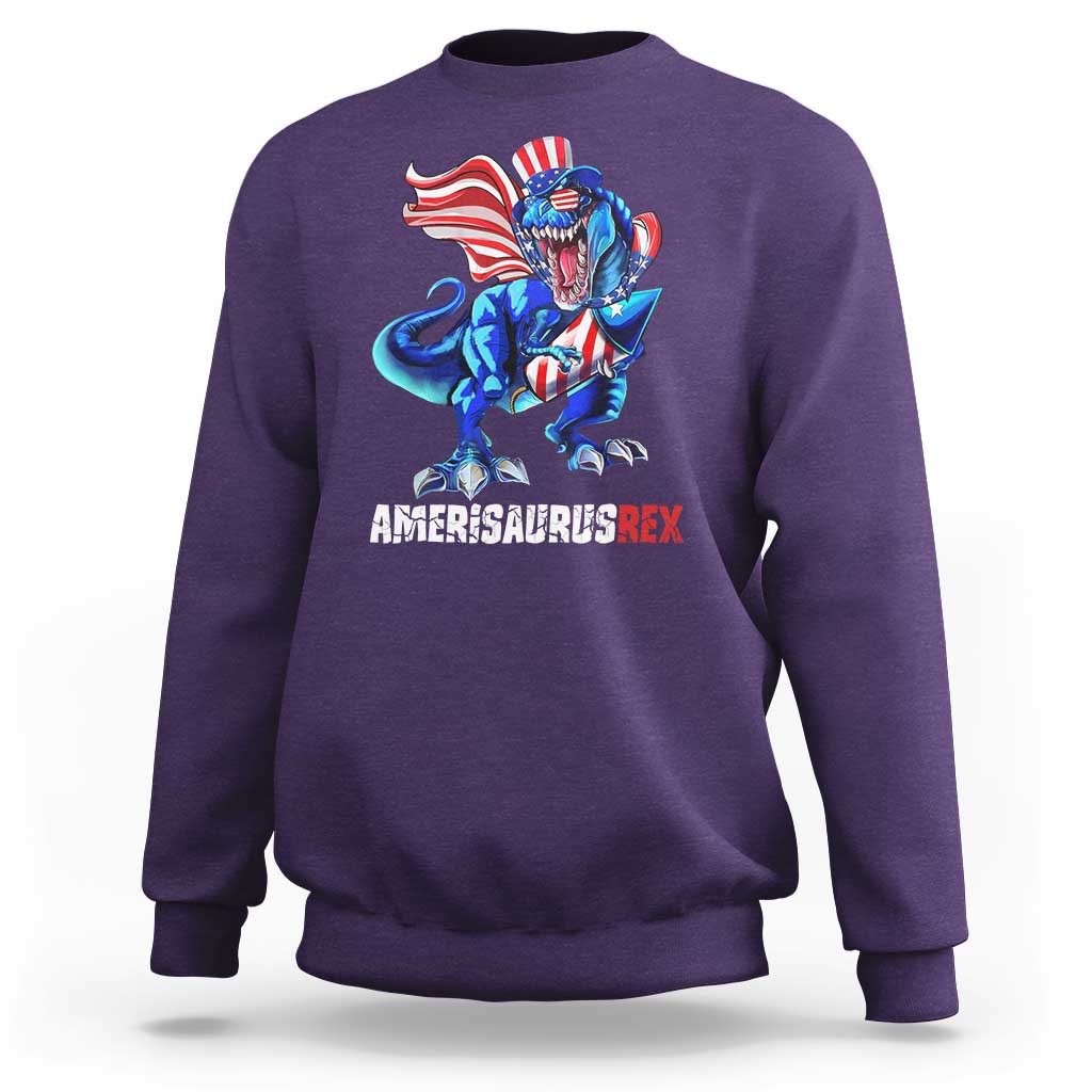 Dinosaur 4th of July Sweatshirt Funny Boys Kids Patriotic - Wonder Print Shop