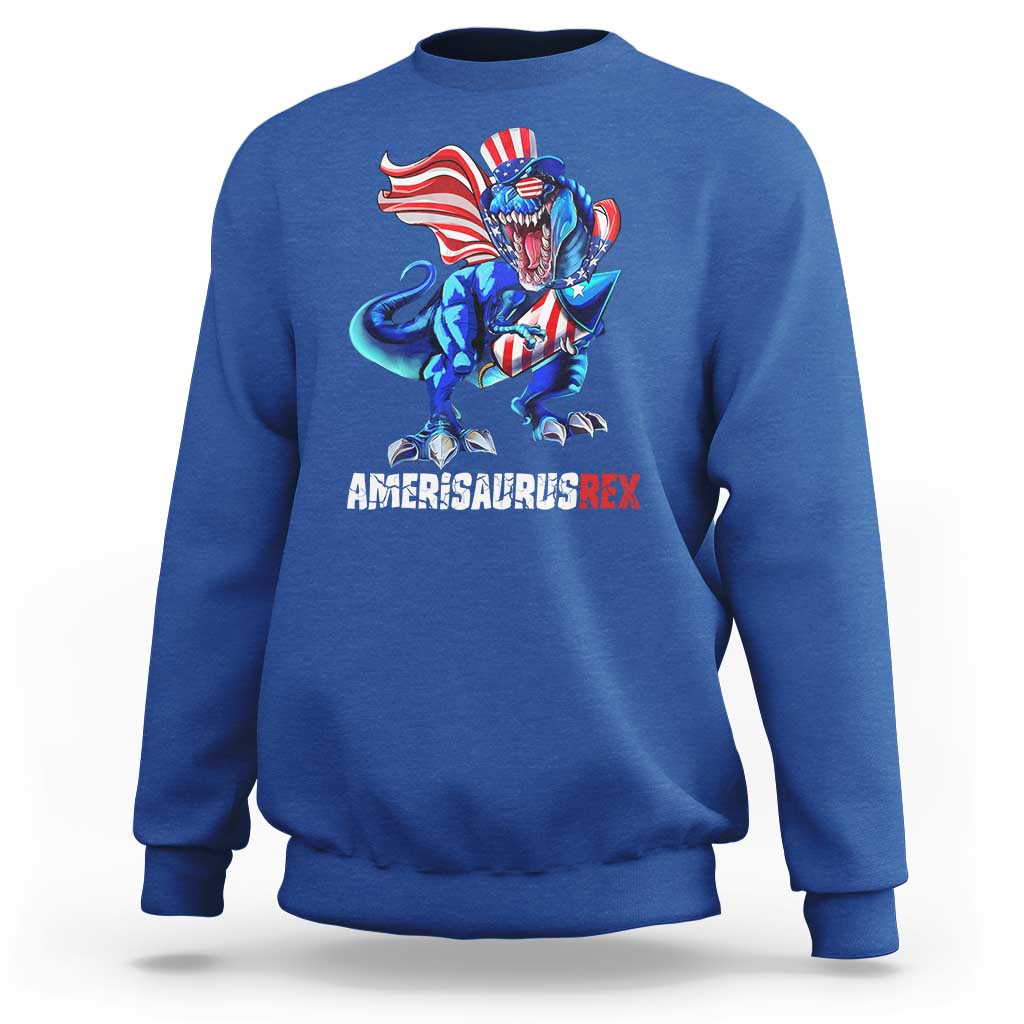 Dinosaur 4th of July Sweatshirt Funny Boys Kids Patriotic - Wonder Print Shop