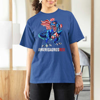 Dinosaur 4th of July T Shirt For Women Funny Boys Kids Patriotic - Wonder Print Shop