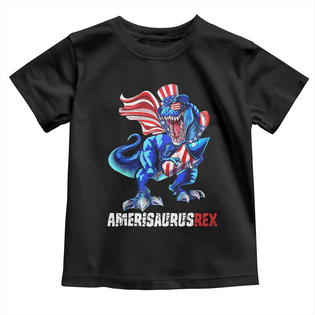 Dinosaur 4th of July Toddler T Shirt Funny Boys Kids Patriotic - Wonder Print Shop