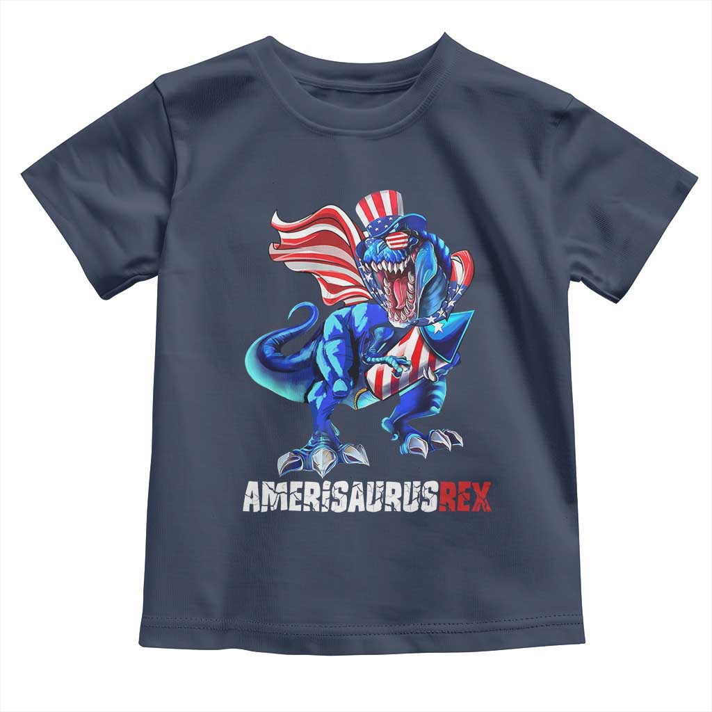Dinosaur 4th of July Toddler T Shirt Funny Boys Kids Patriotic - Wonder Print Shop