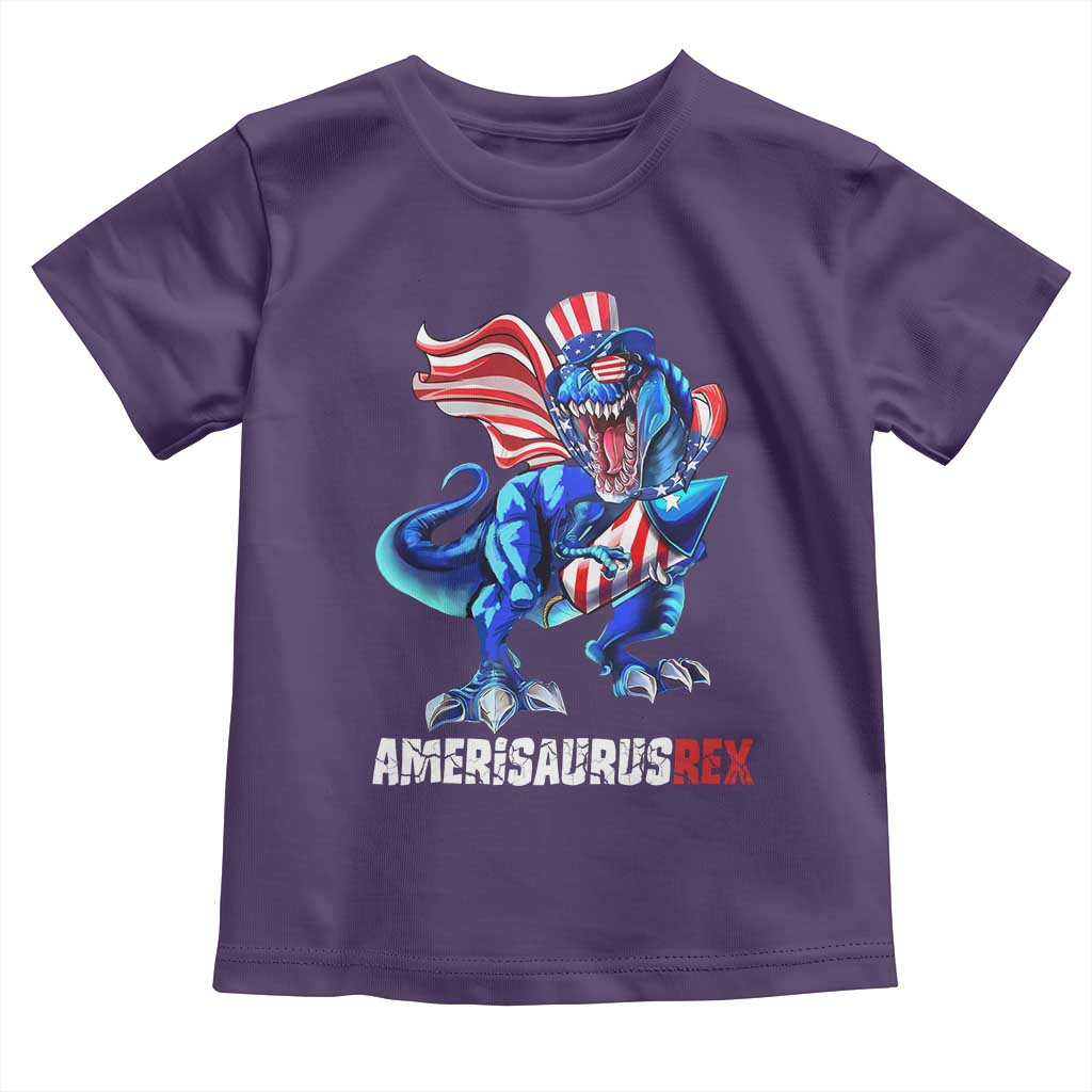 Dinosaur 4th of July Toddler T Shirt Funny Boys Kids Patriotic - Wonder Print Shop