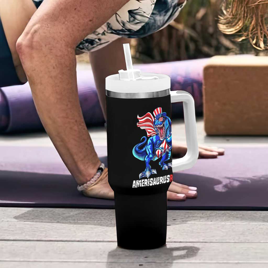 Dinosaur 4th of July Tumbler With Handle Funny Boys Kids Patriotic - Wonder Print Shop
