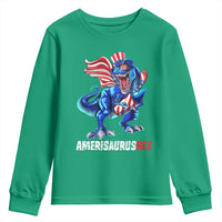 Dinosaur 4th of July Youth Sweatshirt Funny Boys Kids Patriotic - Wonder Print Shop