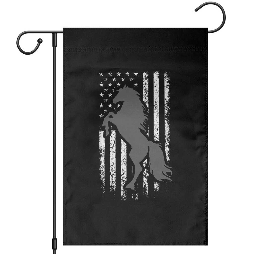Patriotic Horse American Flag Garden Flag Horseback Riding Western Farm Vintage Horse