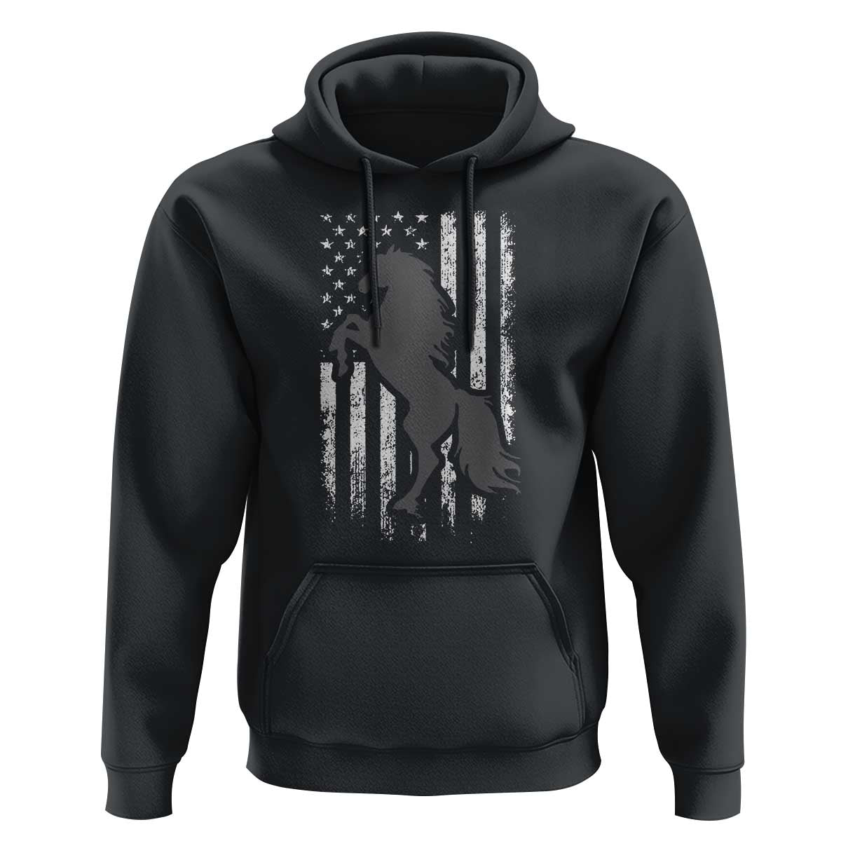 Patriotic Horse American Flag Hoodie Horseback Riding Western Farm Vintage Horse