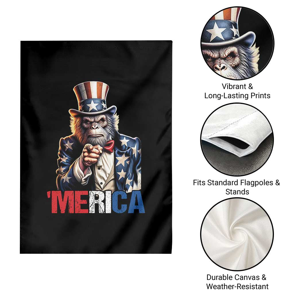 Bigfoot Merica Garden Flag American Flag Patriotic 4th Of July Uncle Sam - Wonder Print Shop