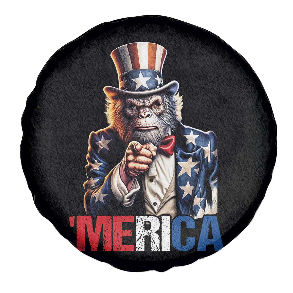 Bigfoot Merica Spare Tire Cover American Flag Patriotic 4th Of July Uncle Sam - Wonder Print Shop