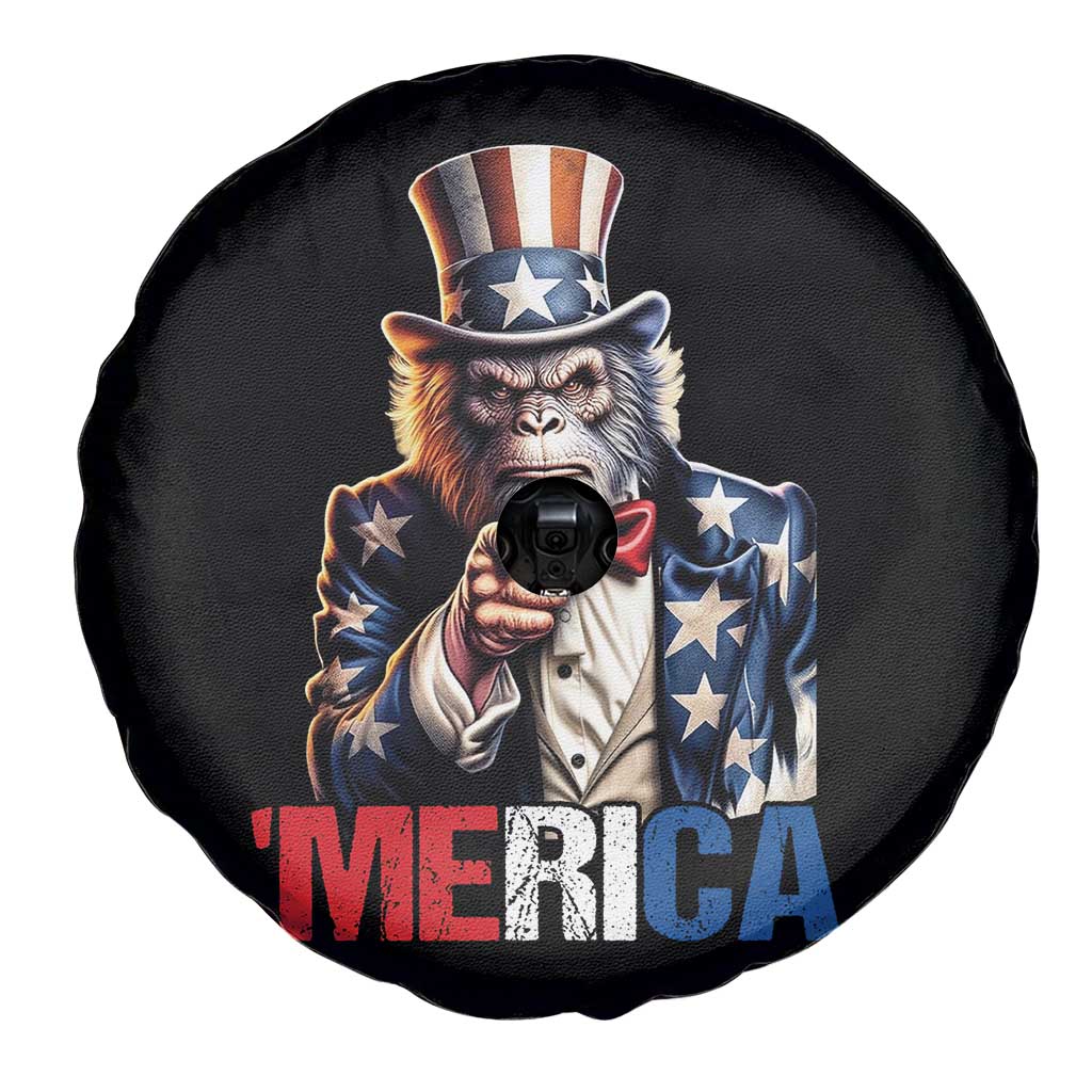 Bigfoot Merica Spare Tire Cover American Flag Patriotic 4th Of July Uncle Sam - Wonder Print Shop