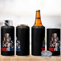 Bigfoot Merica 4 in 1 Can Cooler Tumbler American Flag Patriotic 4th Of July Uncle Sam - Wonder Print Shop