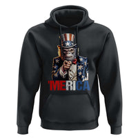 Bigfoot Merica Hoodie American Flag Patriotic 4th Of July Uncle Sam - Wonder Print Shop
