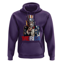 Bigfoot Merica Hoodie American Flag Patriotic 4th Of July Uncle Sam - Wonder Print Shop