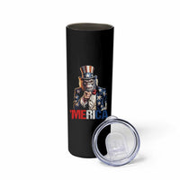 Bigfoot Merica Skinny Tumbler American Flag Patriotic 4th Of July Uncle Sam - Wonder Print Shop