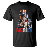 Bigfoot Merica T Shirt American Flag Patriotic 4th Of July Uncle Sam - Wonder Print Shop