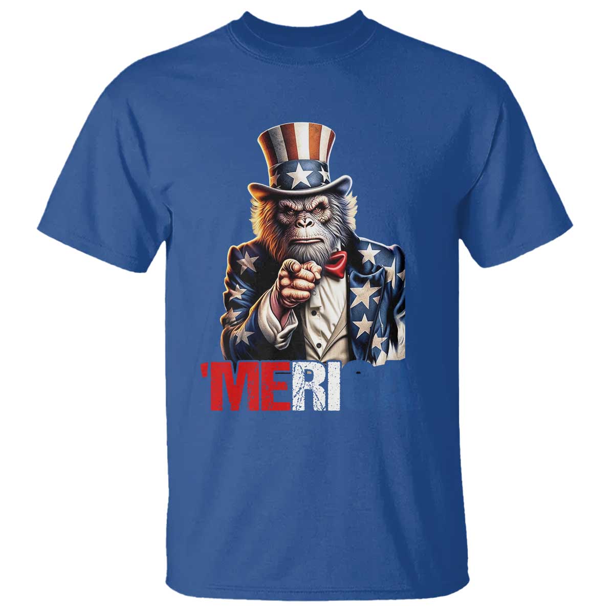 Bigfoot Merica T Shirt American Flag Patriotic 4th Of July Uncle Sam - Wonder Print Shop