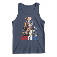 Bigfoot Merica Tank Top American Flag Patriotic 4th Of July Uncle Sam - Wonder Print Shop