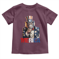 Bigfoot Merica Toddler T Shirt American Flag Patriotic 4th Of July Uncle Sam - Wonder Print Shop
