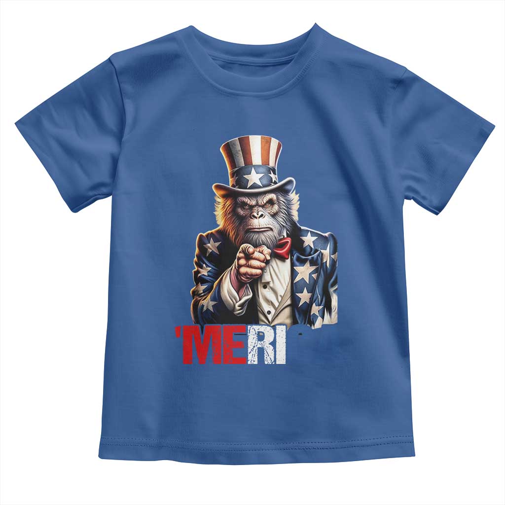 Bigfoot Merica Toddler T Shirt American Flag Patriotic 4th Of July Uncle Sam - Wonder Print Shop