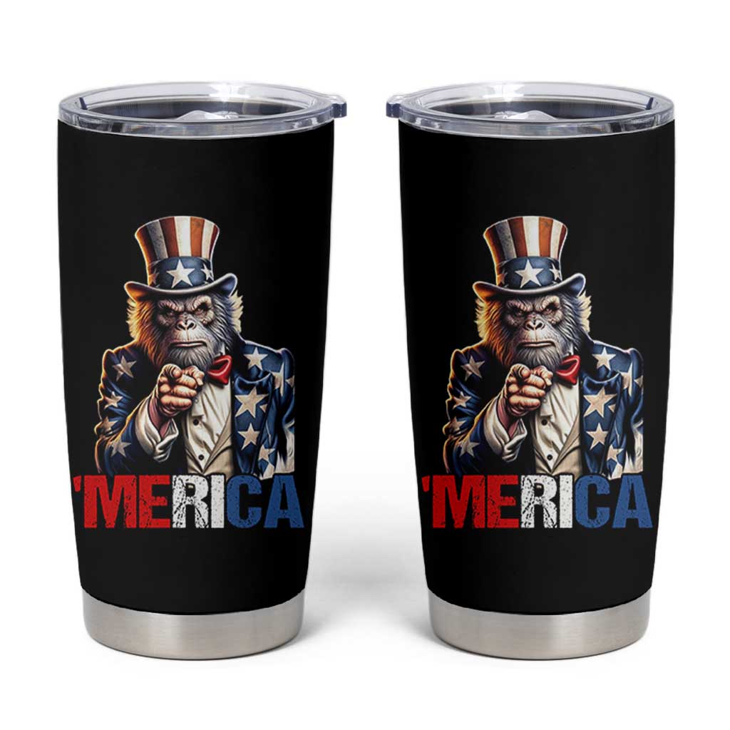Bigfoot Merica Tumbler Cup American Flag Patriotic 4th Of July Uncle Sam - Wonder Print Shop