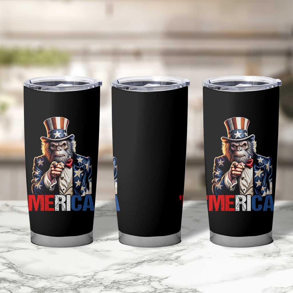 Bigfoot Merica Tumbler Cup American Flag Patriotic 4th Of July Uncle Sam - Wonder Print Shop