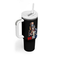 Bigfoot Merica Tumbler With Handle American Flag Patriotic 4th Of July Uncle Sam - Wonder Print Shop