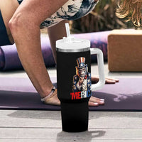 Bigfoot Merica Tumbler With Handle American Flag Patriotic 4th Of July Uncle Sam - Wonder Print Shop