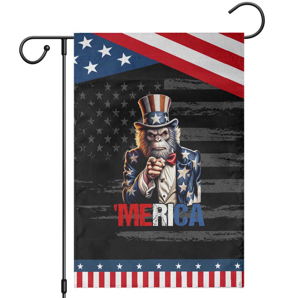 Bigfoot Merica Garden Flag American Flag Patriotic 4th Of July Uncle Sam