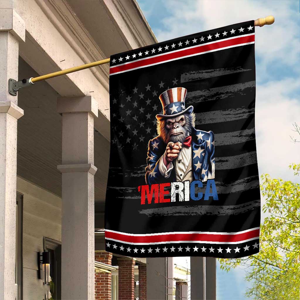 Bigfoot Merica Garden Flag American Flag Patriotic 4th Of July Uncle Sam