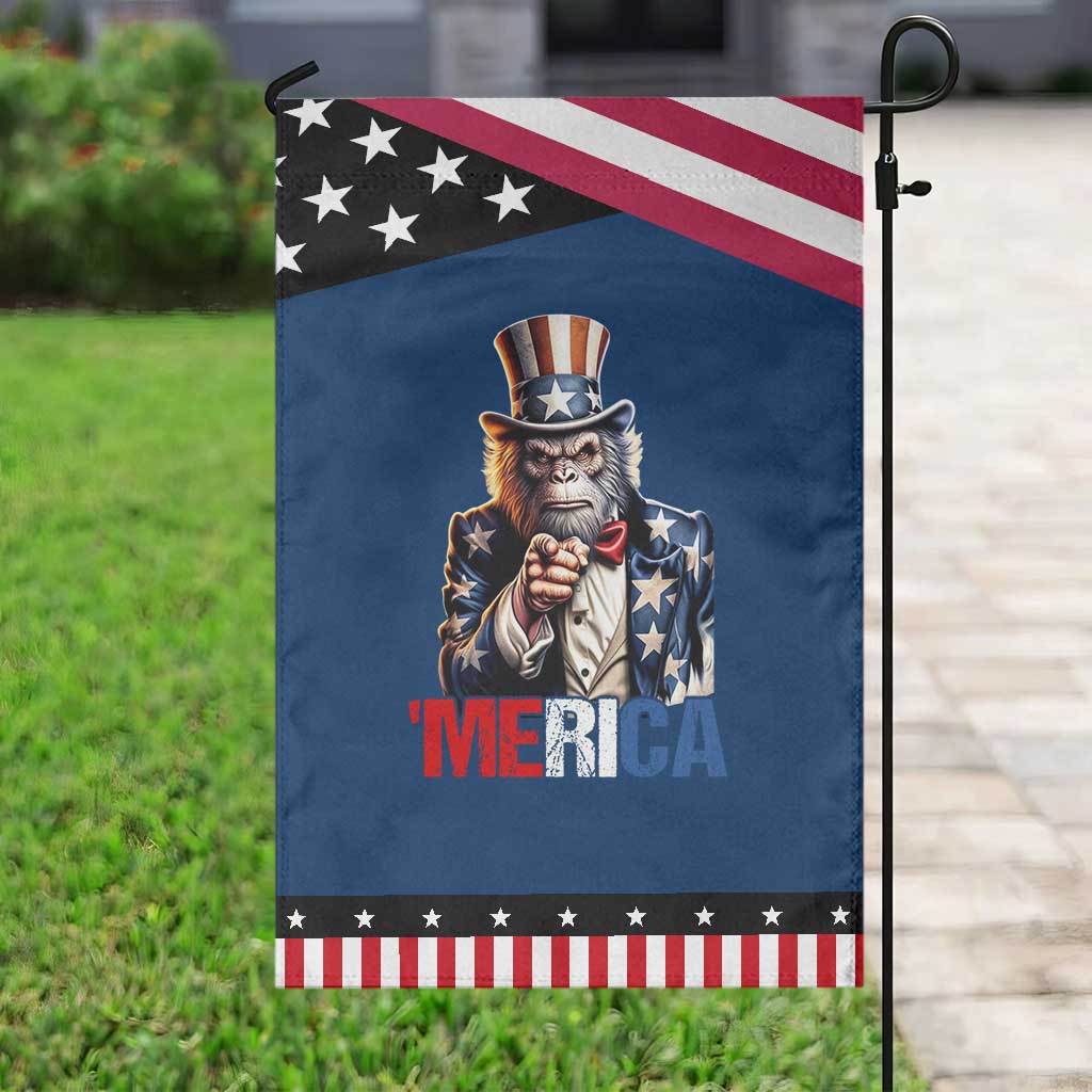 Bigfoot Merica Garden Flag American Flag Patriotic 4th Of July Uncle Sam