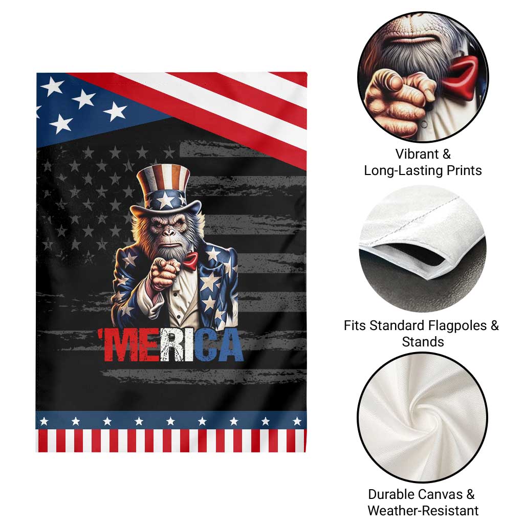 Bigfoot Merica Garden Flag American Flag Patriotic 4th Of July Uncle Sam