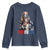 Bigfoot Merica Youth Sweatshirt American Flag Patriotic 4th Of July Uncle Sam - Wonder Print Shop
