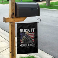 Suck It England Funny 4th of July George Washington 1776 Garden Flag - Wonder Print Shop