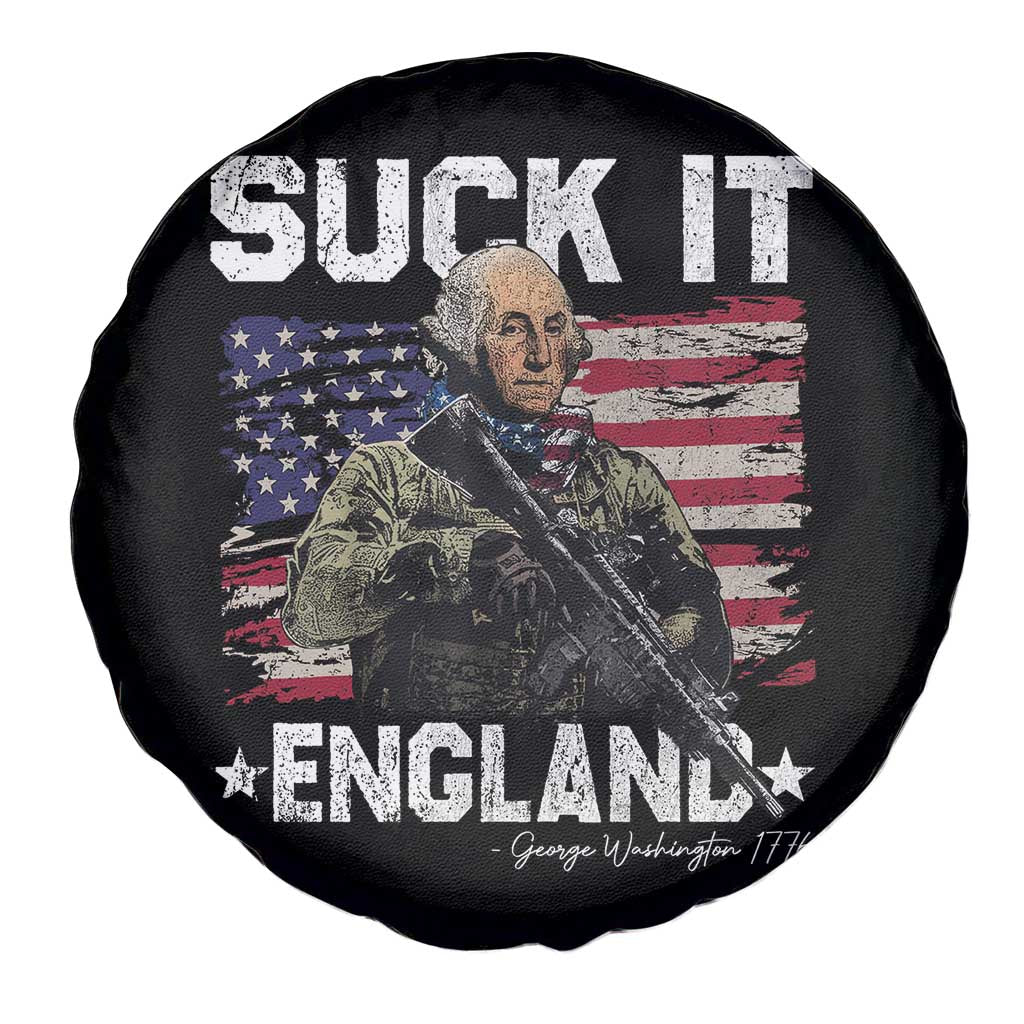 Suck It England Funny 4th of July George Washington 1776 Spare Tire Cover - Wonder Print Shop
