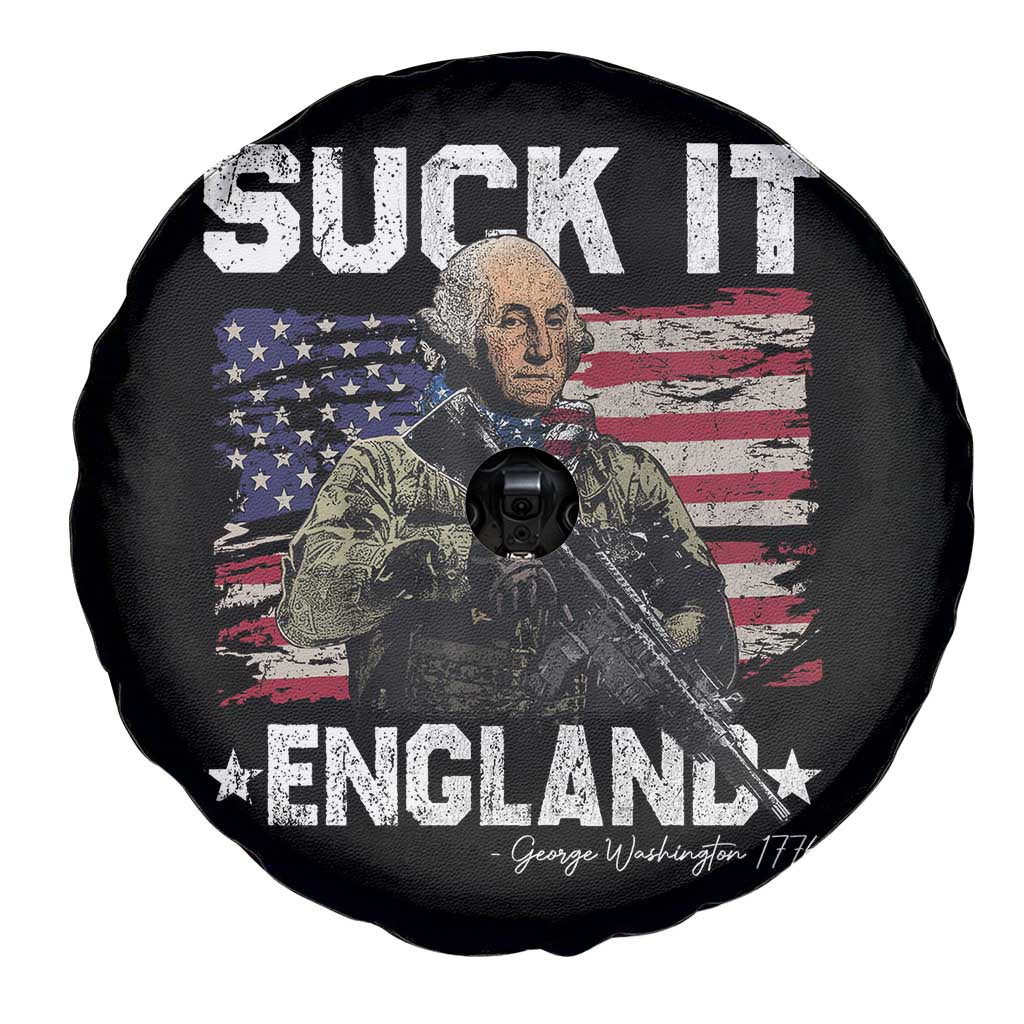 Suck It England Funny 4th of July George Washington 1776 Spare Tire Cover - Wonder Print Shop