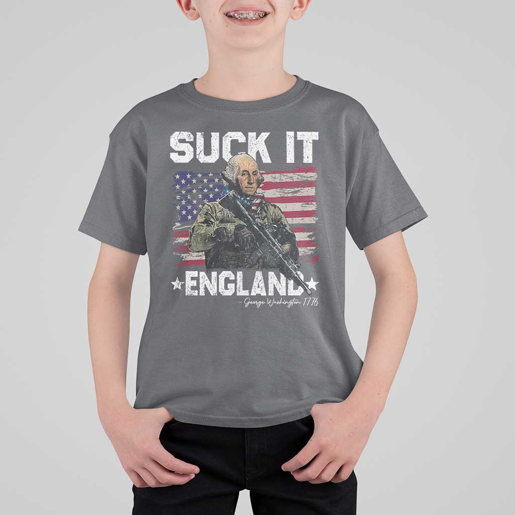 Suck It England Funny 4th of July George Washington 1776 T Shirt For Kid - Wonder Print Shop