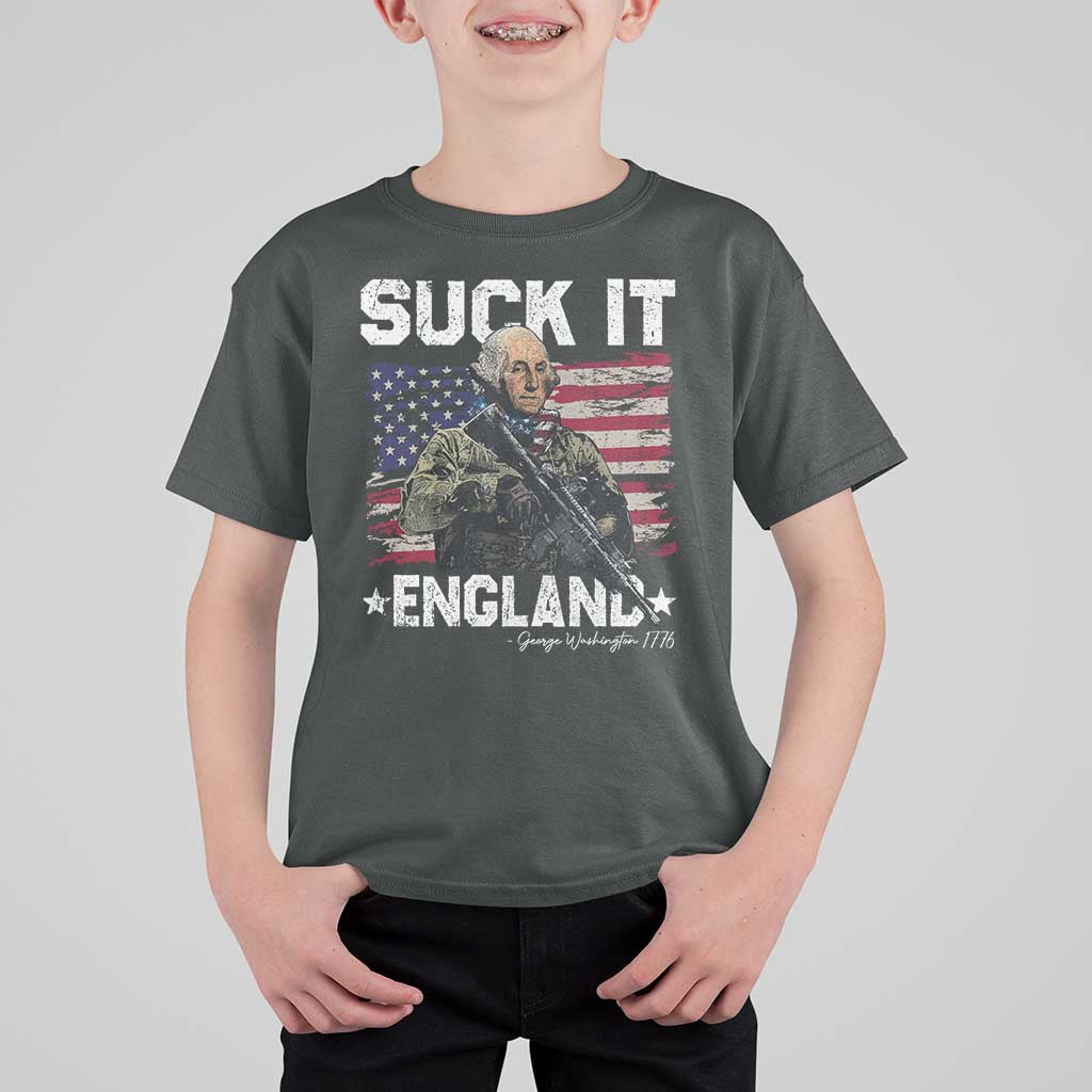 Suck It England Funny 4th of July George Washington 1776 T Shirt For Kid - Wonder Print Shop